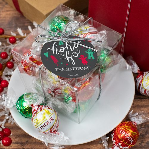 Personalized Christmas Lindor Truffles by Lindt Cube Gift - Ho Ho Ho