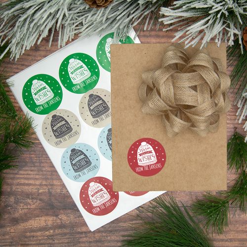 Personalized Warm Holiday Wishes Labels (72 Pack)