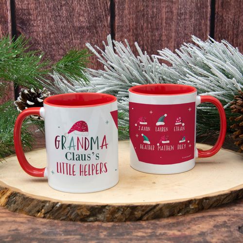 Personalized Grandma Claus's 6 Little Helpers 11oz Mug Empty