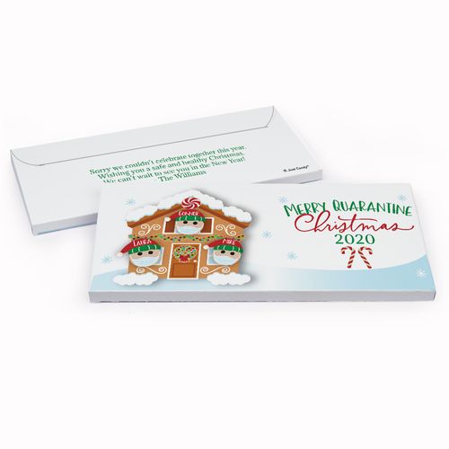 Deluxe Personalized Christmas Quarantine Family of 3 Chocolate Bar in Gift Box