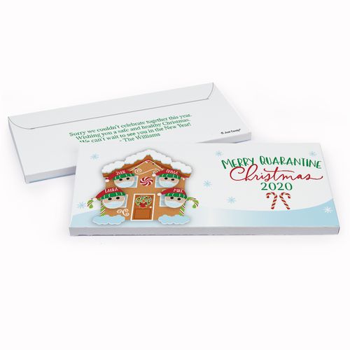 Deluxe Personalized Christmas Quarantine Family of 4 Chocolate Bar in Gift Box