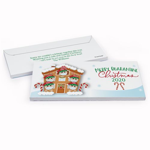 Deluxe Personalized Christmas Quarantine Family of 5 Chocolate Bar in Gift Box
