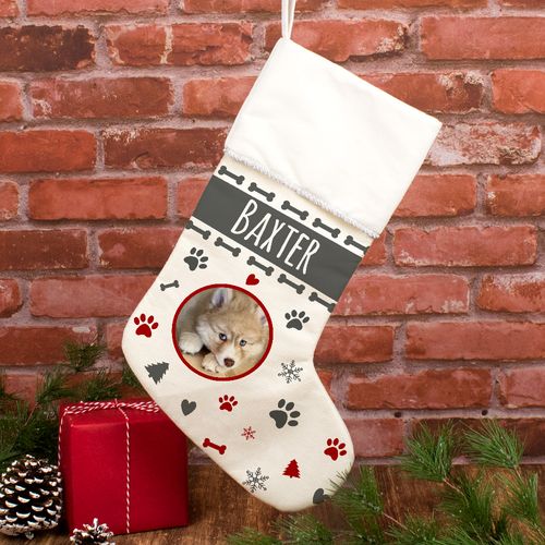 Custom Christmas Stocking Dog Photo