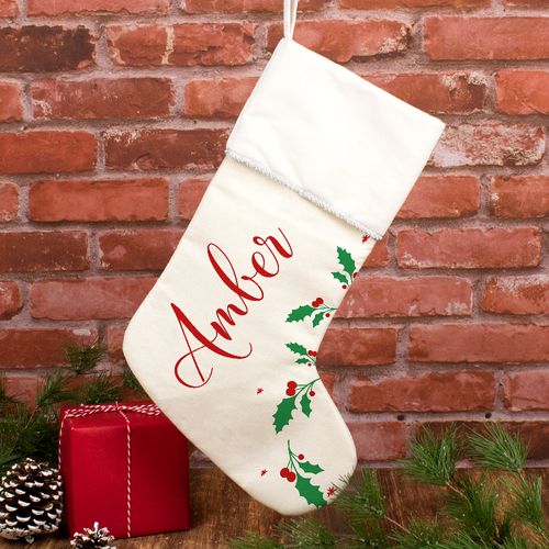 Custom Christmas Stocking Holly