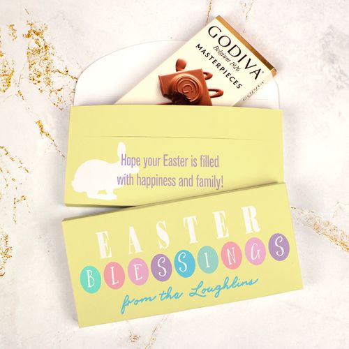Deluxe Personalized Godiva Chocolate Bar in Gift Box - Easter Blessings
