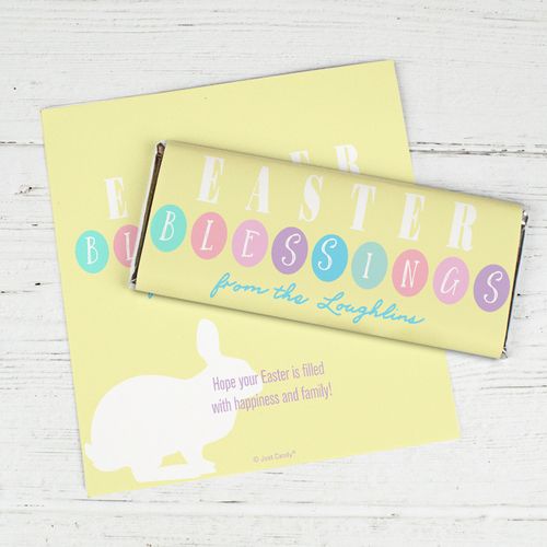 Personalized Easter Chocolate Bar Wrapper Only - Happy Bunny Day