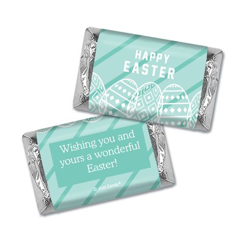 Personalized Easter Hershey's Miniatures and Wrappers - Blue Easter Eggs