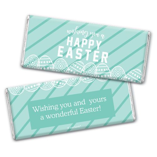 Personalized Easter Chocolate Bar and Wrapper - Blue Easter Eggs