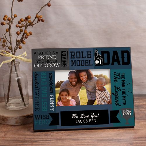 Personalized Picture Frame - Dad Word Cloud