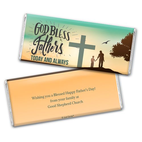 Personalized Father's Day God Bless Fathers Chocolate Bar