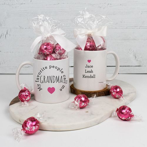 Personalized My Favorite People Call me Grandma - 11oz Mug with Lindt Truffles