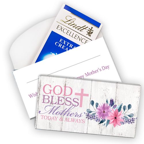 Deluxe Personalized Mother's Day - God Bless Mothers Lindt Chocolate Bars (3.5oz)