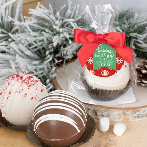 Personalized New Years Hot Cocoa Bomb - Snowflakes