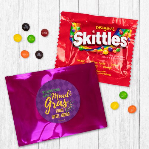 Personalized Happy Mardi Gras - Skittles