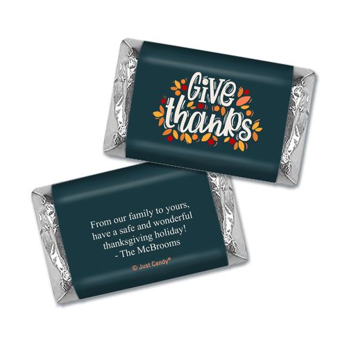 Personalized Thanksgiving Give Thanks Hershey's Miniatures