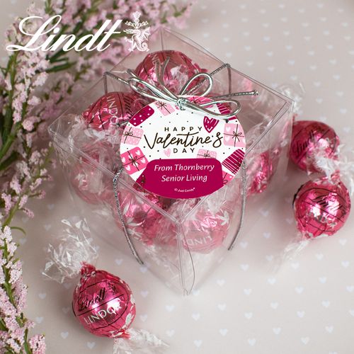 Personalized Valentine's Day Lindor Truffles by Lindt Cube Gift - Sweet Gifts