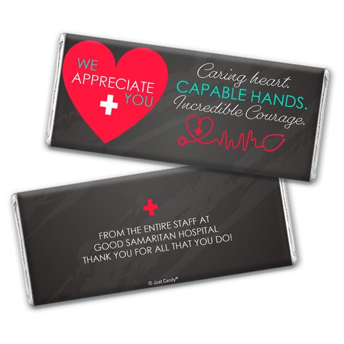 Personalized Healthcare Worker Caring Heart Chocolate Bar