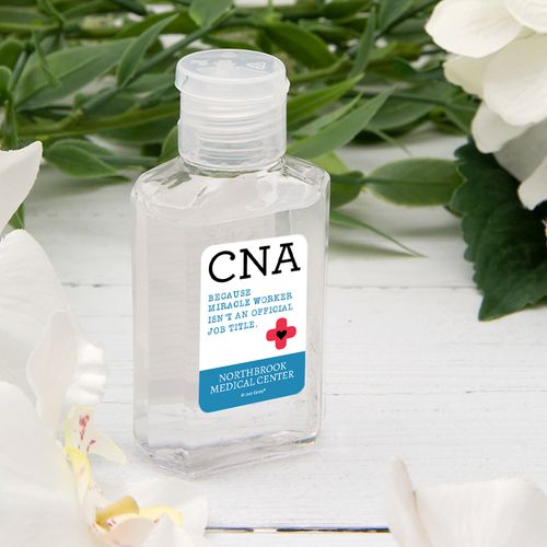 Personalized Hand Sanitizer Nurse Appreciation CNA Miracle Worker 2 fl. oz bottle