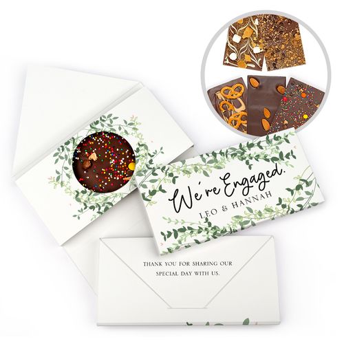 Personalized Engaged Leaves Gourmet Infused Belgian Chocolate (3.5oz)