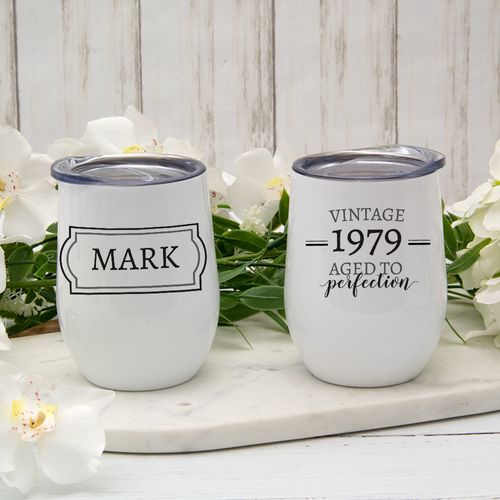 Personalized 12oz Wine Tumbler - Aged to Perfection