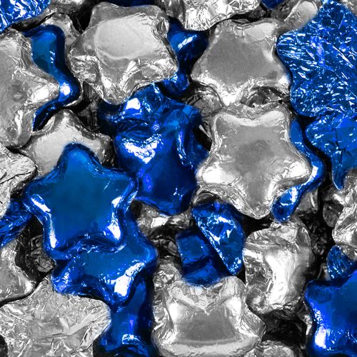 Madelaine Milk Chocolate Stars Blue & Silver Foil Mix