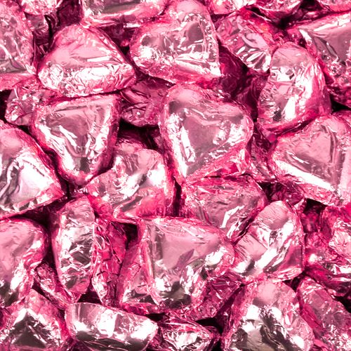 Madelaine Milk Chocolate Hearts Pink Foil