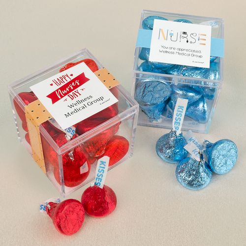 Personalized Nurse Appreciation JUST CANDY® favor cube with Hershey's Kisses