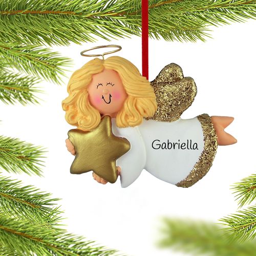 Personalized Angel with Gold Star (Girl)