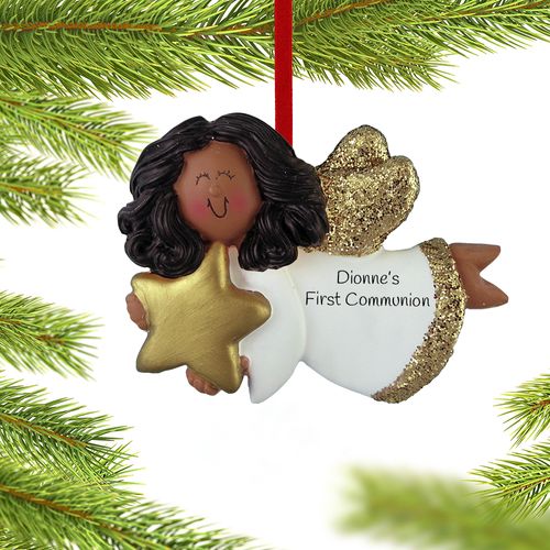 Personalized Communion Angel with Gold Star Girl