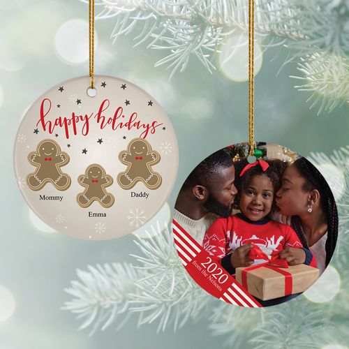 Personalized Gingerbread Family of 3 Photo