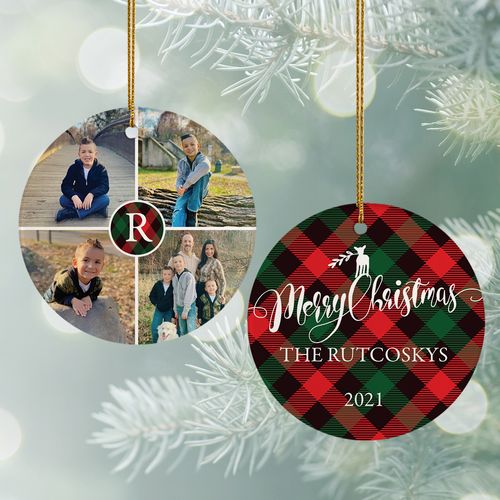 Personalized Plaid Merry Christmas