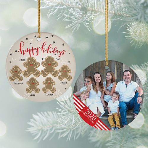 Personalized Gingerbread Family of 6 Photo