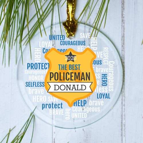 Personalized Policeman Badge Word Bubble