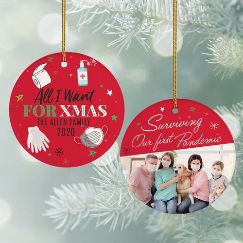 Personalized All I Want for Christmas Ornament
