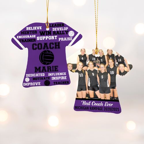 Personalized Best Coach Volleyball with Image - Purple