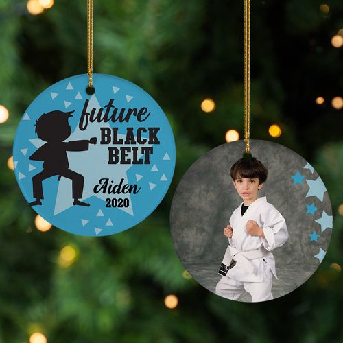 Personalized Future Black Belt Boy Photo