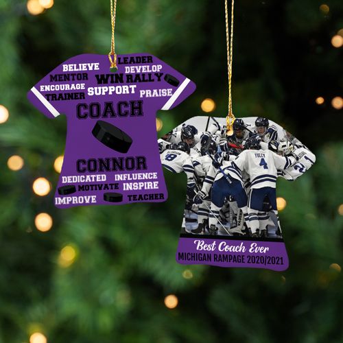 Personalized Best Coach Hockey with Image - Purple