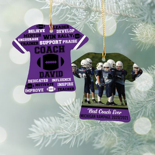 Personalized Best Coach Football with Image - Purple