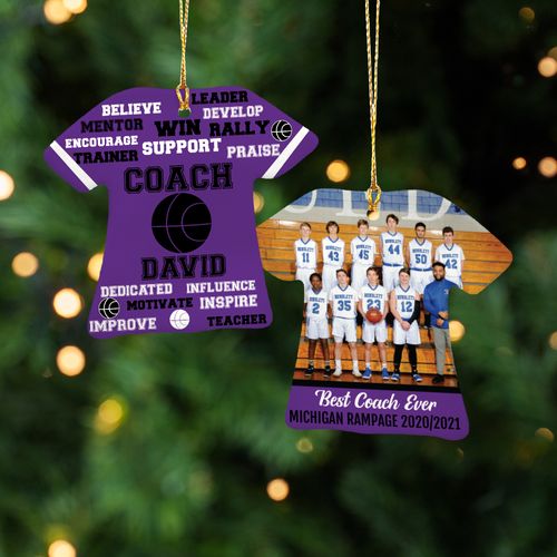 Personalized Best Coach Basketball with Image - Purple