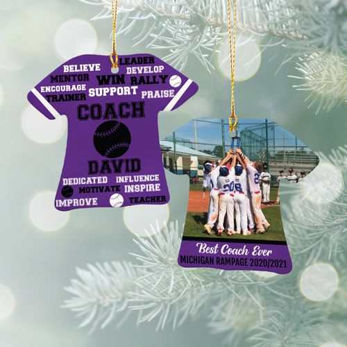 Personalized Best Coach Baseball with Image - Purple
