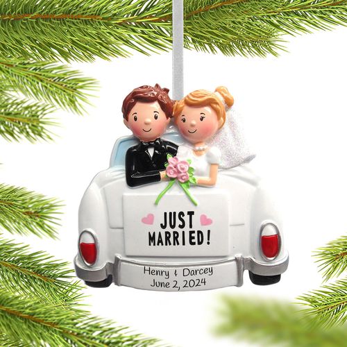 Personalized Just Married Couple in Car
