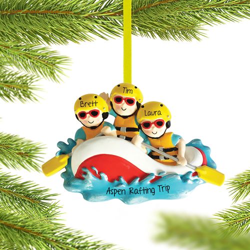 Personalized White Water Rafting Family of 3