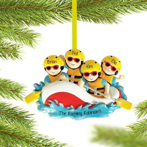 Personalized White Water Rafting Family of 4