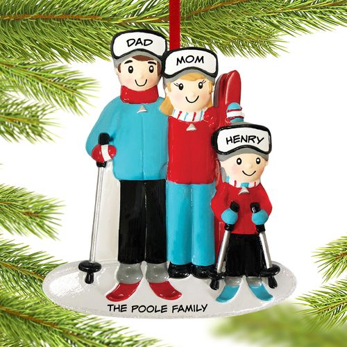 Personalized Ski Family of 3