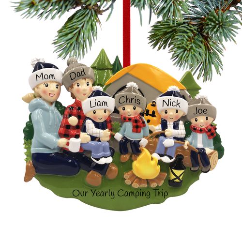 Personalized Camp Fire Family of 6