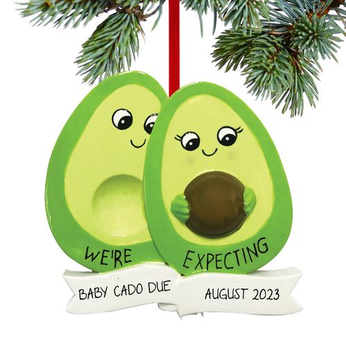 Couple Avocado Expecting Holiday Ornament