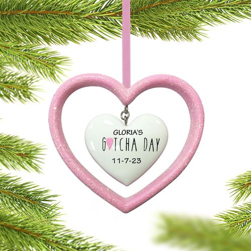 Adoption Happy Gotcha Day Pink Holiday Ornament