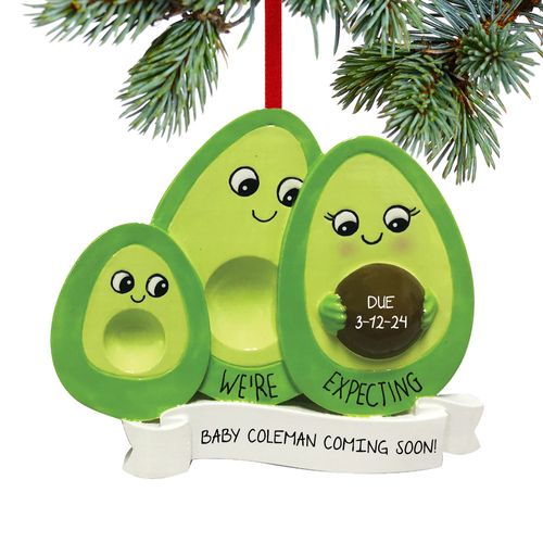 Expecting Avocado Family Of 3 Holiday Ornament