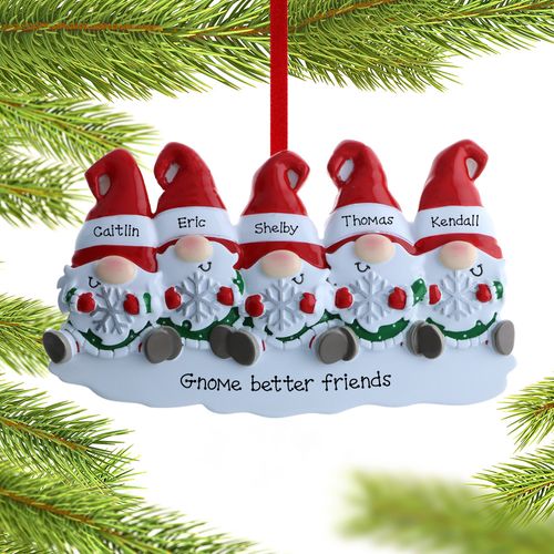 Gnome Family Of 5 Holiday Ornament