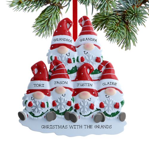 Gnome Family Of 6 Holiday Ornament